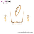 64473 Xuping shopping online well design fine gold three pieces jewelry set micro pave gemstones